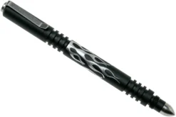 Rick Hinderer Investigator Pen Flames Aluminium, Mattschwarzer Taktischer Stift