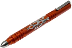 Rick Hinderer Investigator Pen Flames Aluminium, Taktischer Stift In Mattem Orange -Wild Hauer Verkäufe HRK INVP FL MO 03 rick hinderer knives scaled