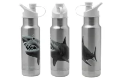 Klean Kanteen Insulated Kid Classic Narrow 1008786 Trinkflasche Mit Sport Cap Mr Shark, 355ml