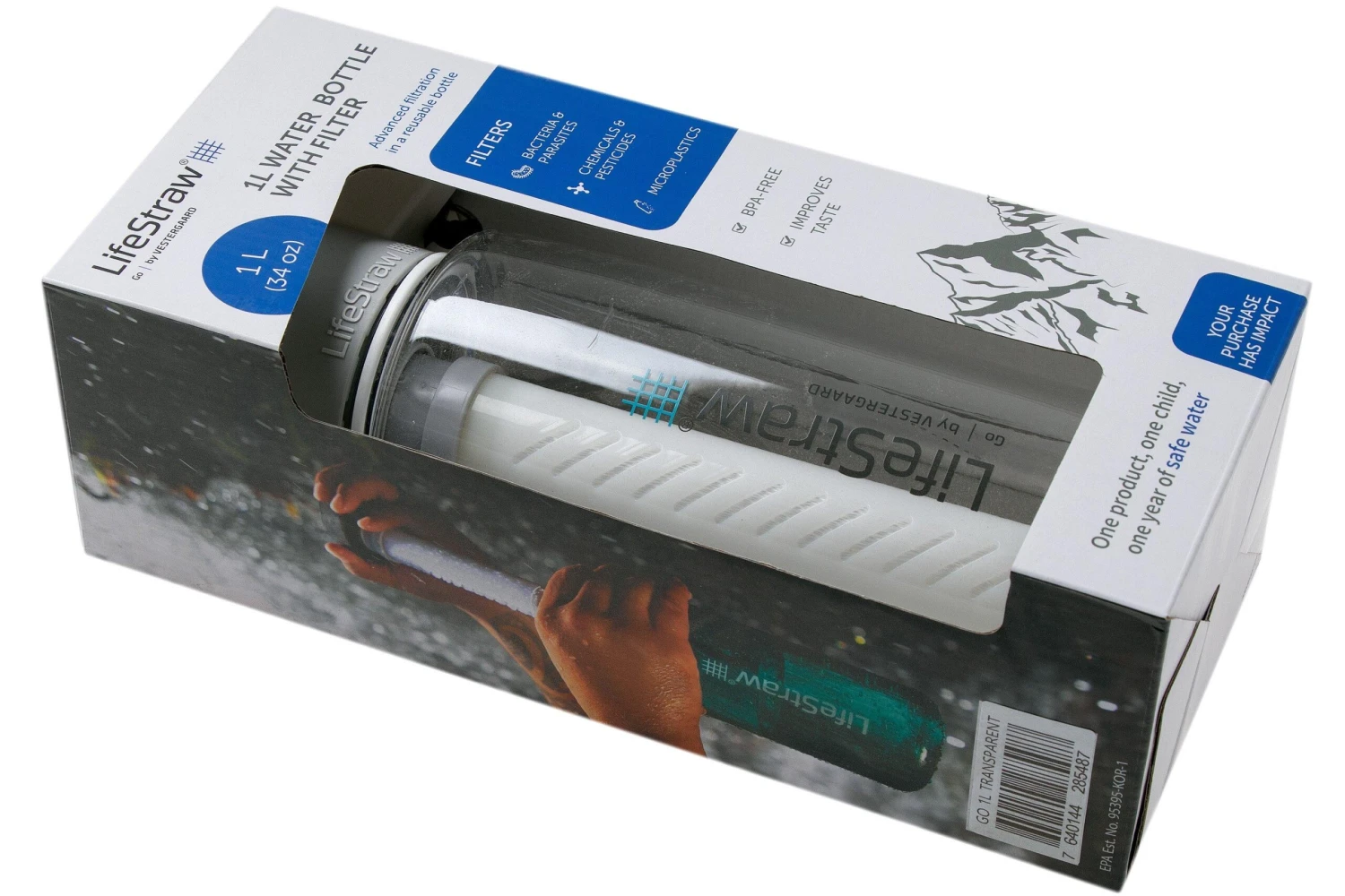 LifeStraw Go 2-stage Wasserflasche Mit Filter 1 Liter, Durchsichtig 4 LifeStraw Go 2-stage Wasserflasche Mit Filter 1 Liter, Durchsichtig – Bild 4