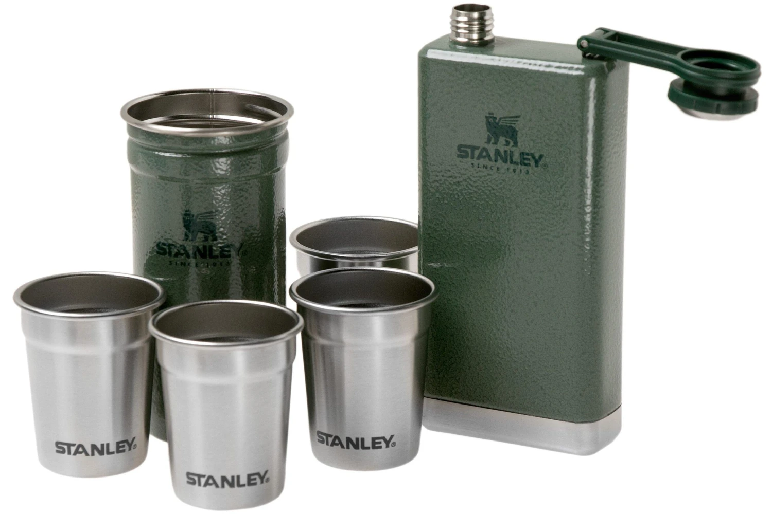 Stanley Flask & Shotglazenset Hammertone Green 10-01883-034 2 Stanley Flask & Shotglazenset Hammertone Green 10-01883-034 – Bild 2