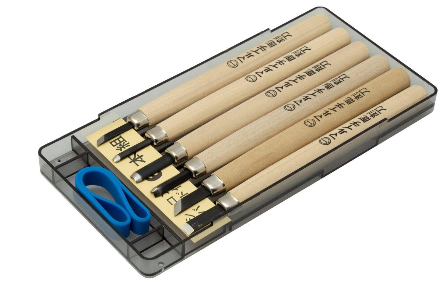 Yoshiharu KL-6 Maruichi Japanische Holzschnitzmesser, 6er Set Im Kunststoffkoffer 2 Yoshiharu KL-6 Maruichi Japanische Holzschnitzmesser, 6er Set Im Kunststoffkoffer – Bild 2