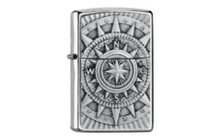 Zippo Compass Emblem 2005350, Brushed Chrome, Feuerzeug