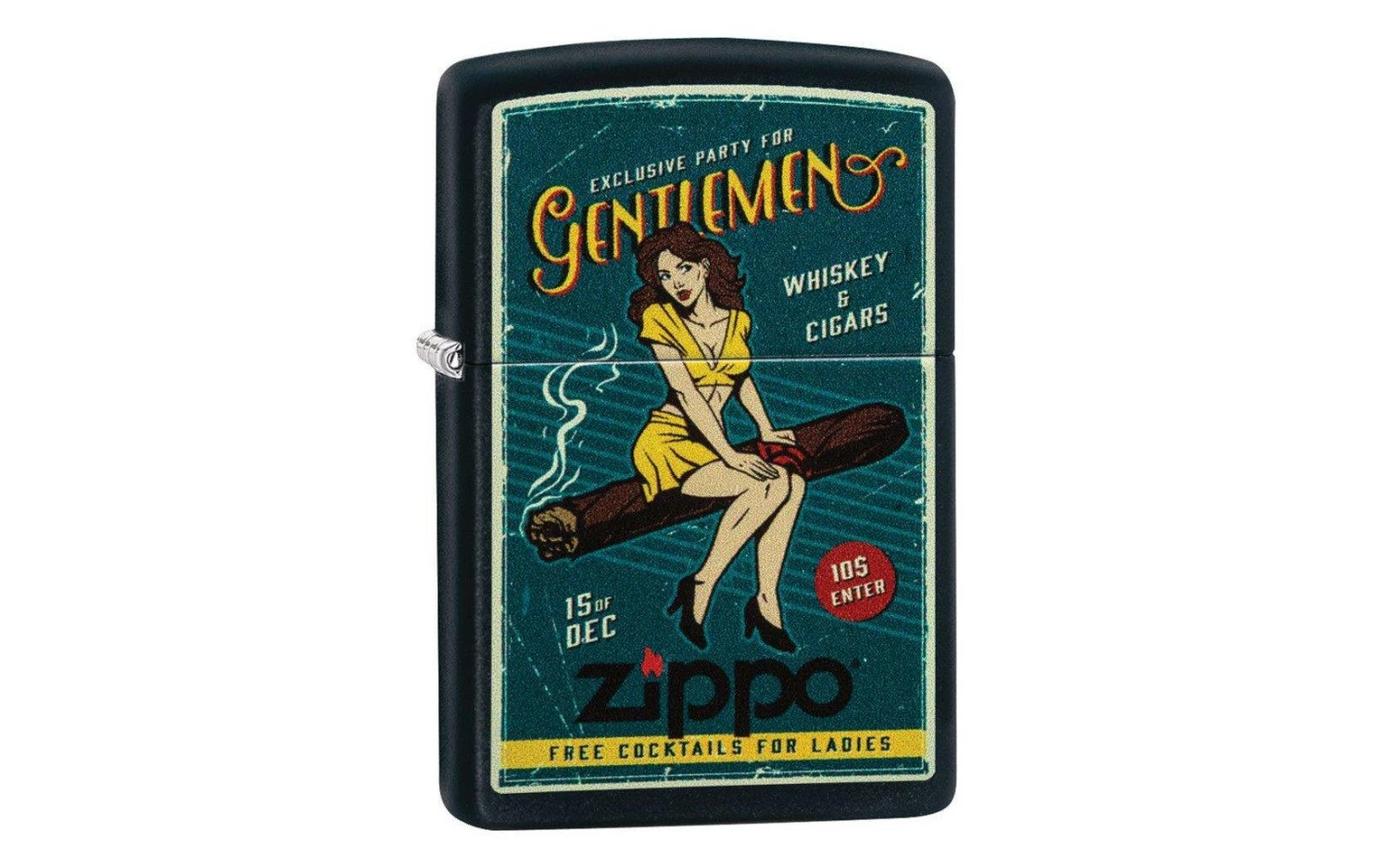 Zippo Cigar Girl Design Schwarz Matt 218-076647, Feuerzeug 1 Zippo Cigar Girl Design Schwarz Matt 218-076647, Feuerzeug