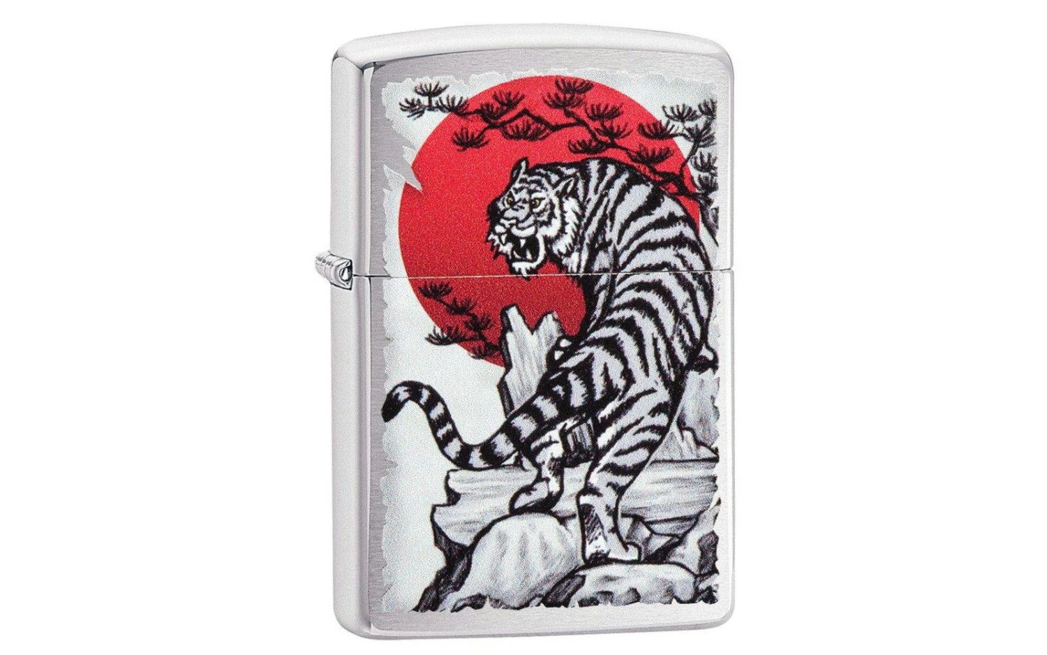 Zippo Asian Tiger Design Brushed Chrome 29889-000002, Feuerzeug 1 Zippo Asian Tiger Design Brushed Chrome 29889-000002, Feuerzeug