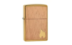 Zippo Woodchuck Mahogany Emblem Brushed Brass 29901-000002, Feuerzeug